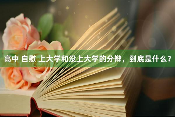 高中 自慰 上大学和没上大学的分辩，到底是什么？