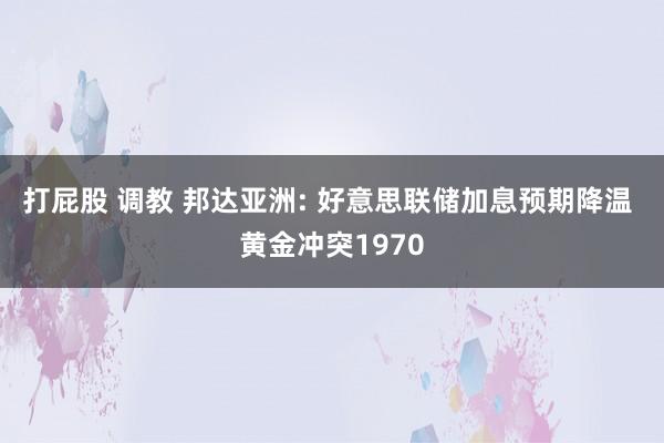 打屁股 调教 邦达亚洲: 好意思联储加息预期降温 黄金冲突1970