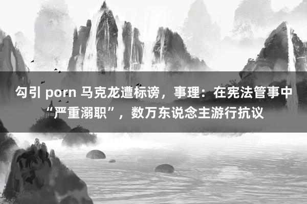 勾引 porn 马克龙遭标谤，事理：在宪法管事中“严重溺职”，数万东说念主游行抗议