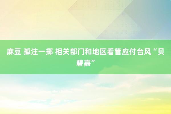 麻豆 孤注一掷 相关部门和地区看管应付台风“贝碧嘉”