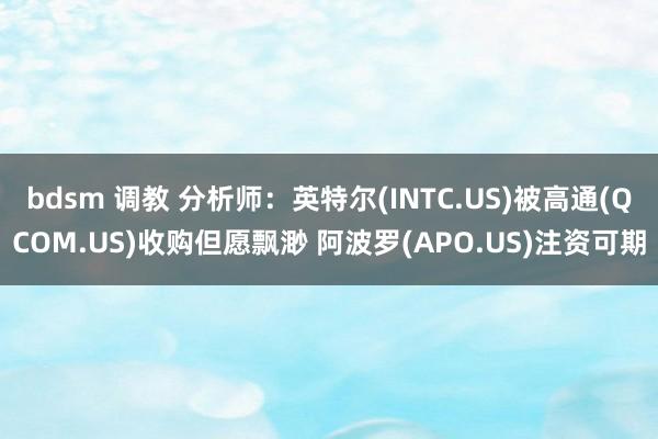 bdsm 调教 分析师：英特尔(INTC.US)被高通(QCOM.US)收购但愿飘渺 阿波罗(APO.US)注资可期