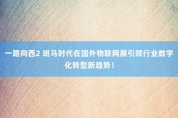 一路向西2 斑马时代在国外物联网展引颈行业数字化转型新趋势！