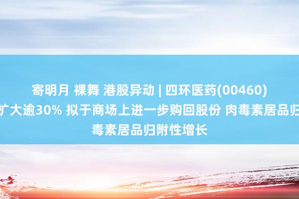 寄明月 裸舞 港股异动 | 四环医药(00460)午后涨幅扩大逾30% 拟于商场上进一步购回股份 肉毒素居品归附性增长