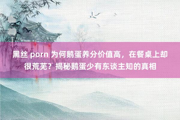 黑丝 porn 为何鹅蛋养分价值高，在餐桌上却很荒芜？揭秘鹅蛋少有东谈主知的真相