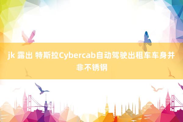 jk 露出 特斯拉Cybercab自动驾驶出租车车身并非不锈钢