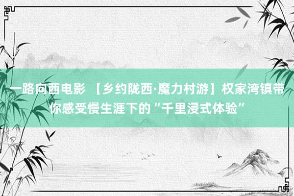 一路向西电影 【乡约陇西·魔力村游】权家湾镇带你感受慢生涯下的“千里浸式体验”