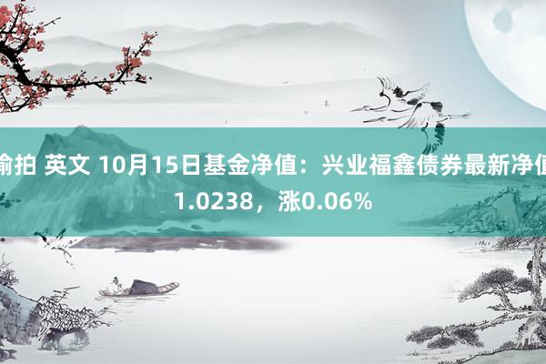 偷拍 英文 10月15日基金净值：兴业福鑫债券最新净值1.0238，涨0.06%