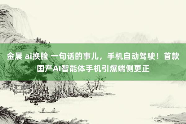 金晨 ai换脸 一句话的事儿，手机自动驾驶！首款国产AI智能体手机引爆端侧更正