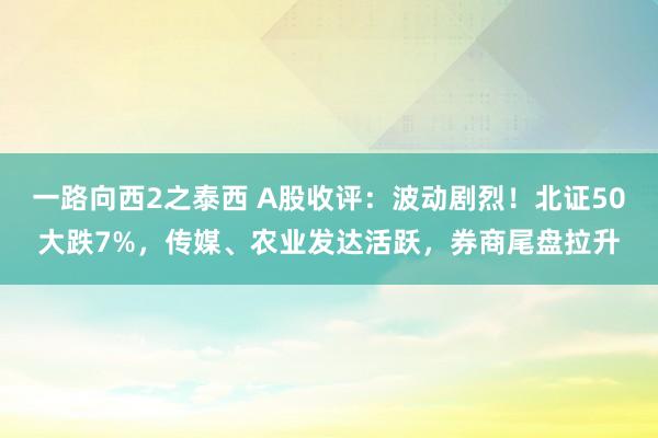 一路向西2之泰西 A股收评：波动剧烈！北证50大跌7%，传媒、农业发达活跃，券商尾盘拉升