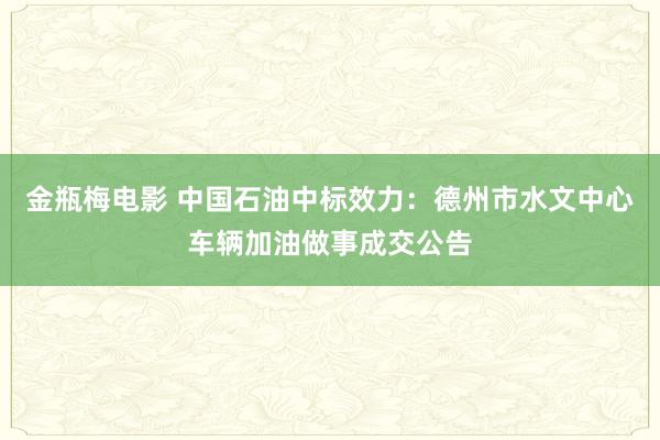 金瓶梅电影 中国石油中标效力：德州市水文中心车辆加油做事成交公告