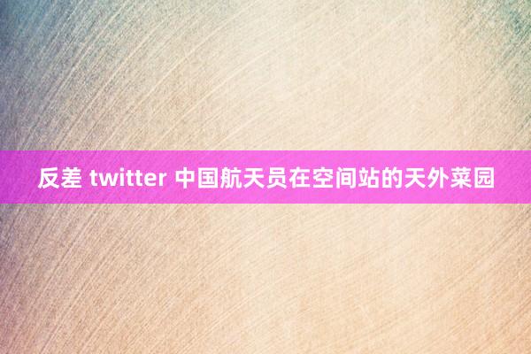 反差 twitter 中国航天员在空间站的天外菜园