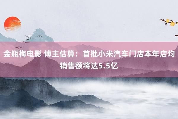 金瓶梅电影 博主估算：首批小米汽车门店本年店均销售额将达5.5亿