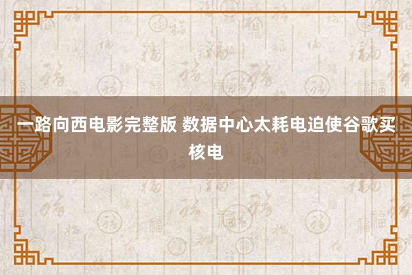 一路向西电影完整版 数据中心太耗电迫使谷歌买核电