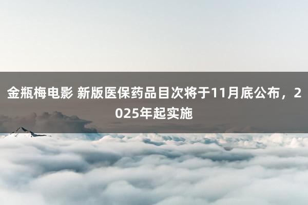 金瓶梅电影 新版医保药品目次将于11月底公布，2025年起实施