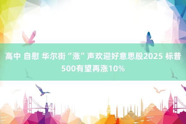 高中 自慰 华尔街“涨”声欢迎好意思股2025 标普500有望再涨10%