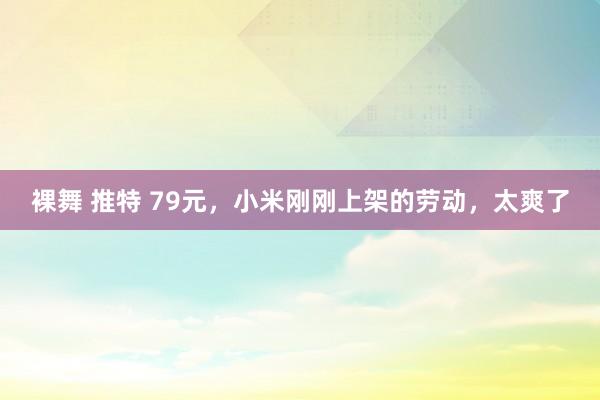 裸舞 推特 79元，小米刚刚上架的劳动，太爽了