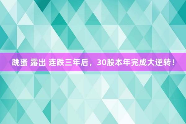 跳蛋 露出 连跌三年后，30股本年完成大逆转！