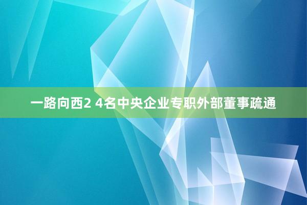 一路向西2 4名中央企业专职外部董事疏通