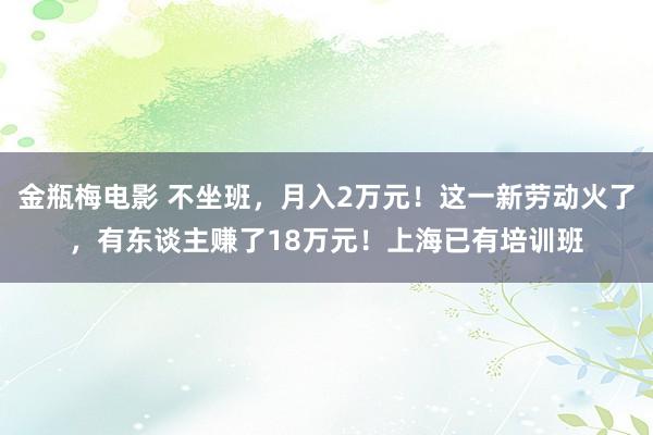 金瓶梅电影 不坐班，月入2万元！这一新劳动火了，有东谈主赚了18万元！上海已有培训班