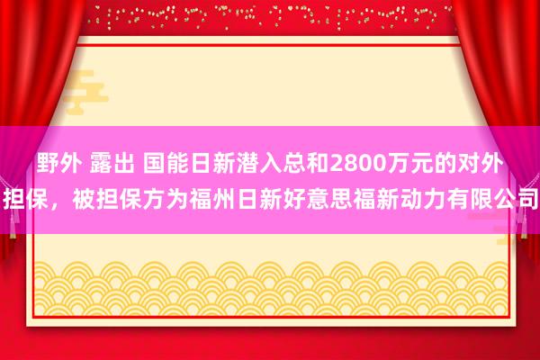 野外 露出 国能日新潜入总和2800万元的对外担保，被担保方为福州日新好意思福新动力有限公司