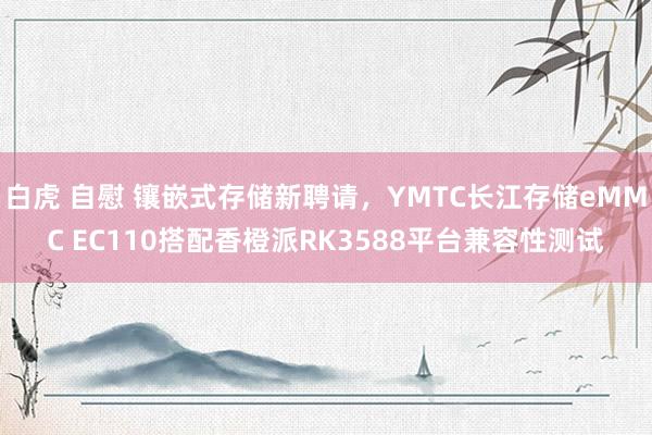 白虎 自慰 镶嵌式存储新聘请，YMTC长江存储eMMC EC110搭配香橙派RK3588平台兼容性测试