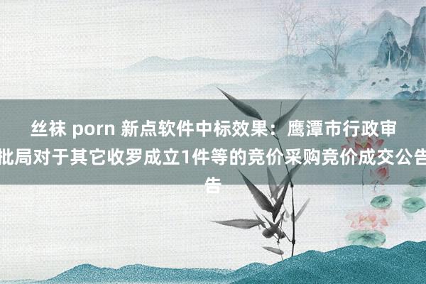 丝袜 porn 新点软件中标效果：鹰潭市行政审批局对于其它收罗成立1件等的竞价采购竞价成交公告