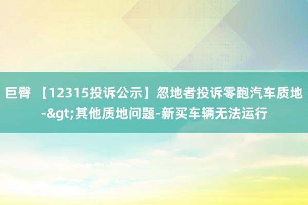 巨臀 【12315投诉公示】忽地者投诉零跑汽车质地->其他质地问题-新买车辆无法运行