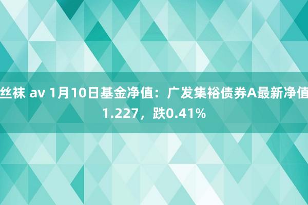 丝袜 av 1月10日基金净值：广发集裕债券A最新净值1.227，跌0.41%