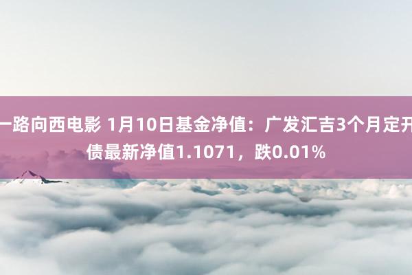 一路向西电影 1月10日基金净值：广发汇吉3个月定开债最新净值1.1071，跌0.01%