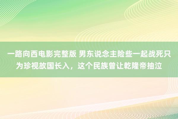 一路向西电影完整版 男东说念主险些一起战死只为珍视故国长入，这个民族曾让乾隆帝抽泣