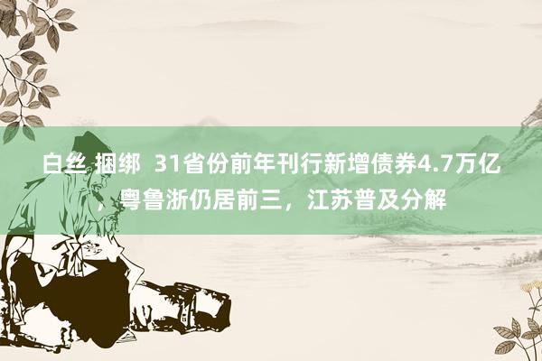 白丝 捆绑  31省份前年刊行新增债券4.7万亿，粤鲁浙仍居前三，江苏普及分解