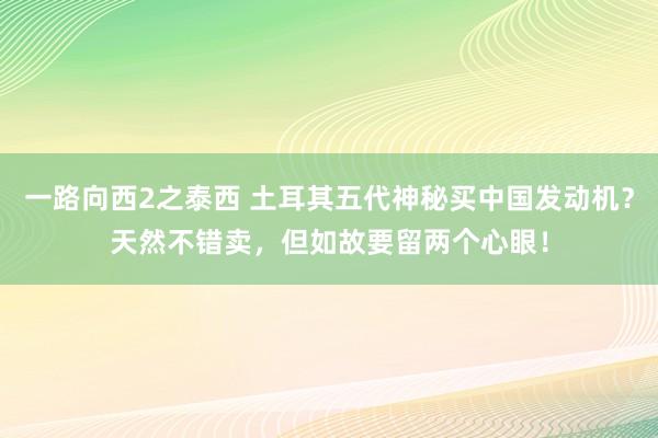 一路向西2之泰西 土耳其五代神秘买中国发动机？天然不错卖，但如故要留两个心眼！